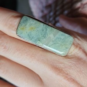 Vintage sterling silver and Aquamarine ring size 9.5